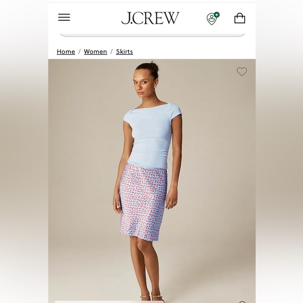 J. Crew Gwen knee-length slip skirt in summer fields print